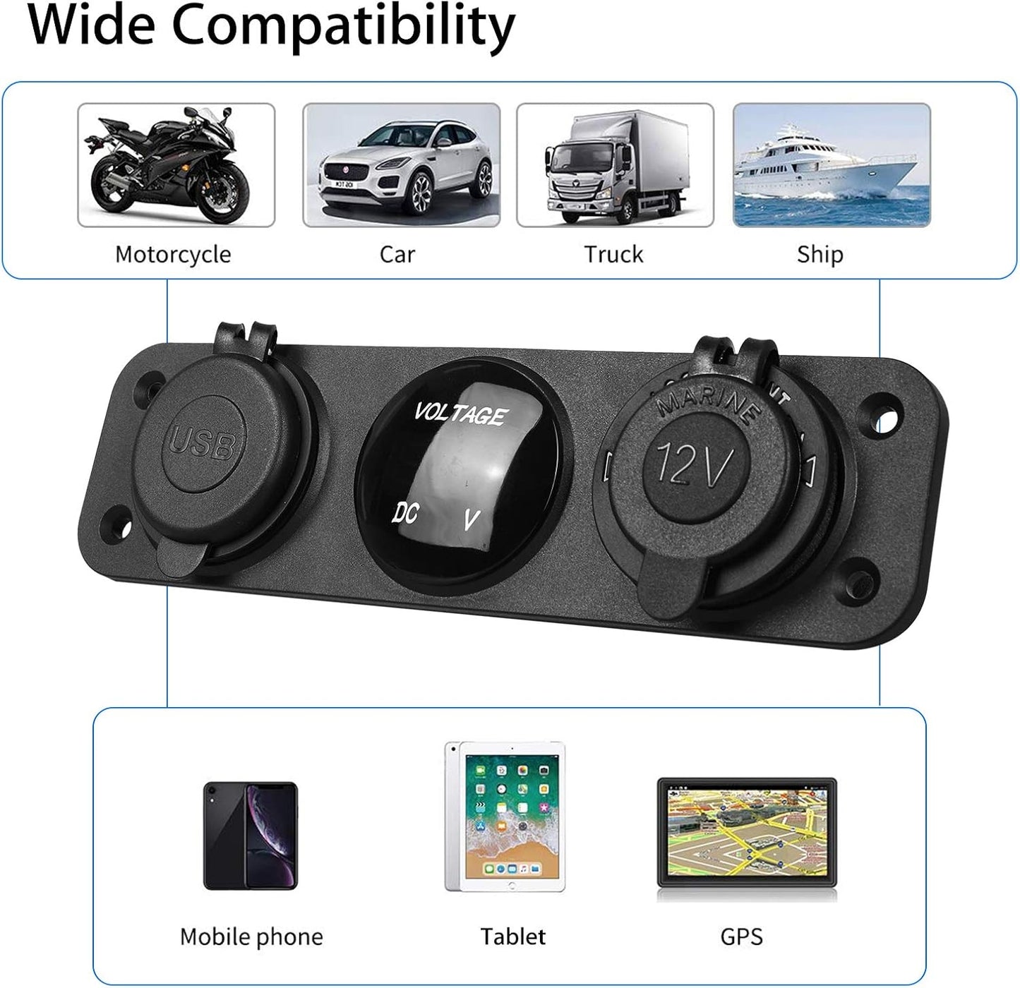 12V Car Charger Socket Panel