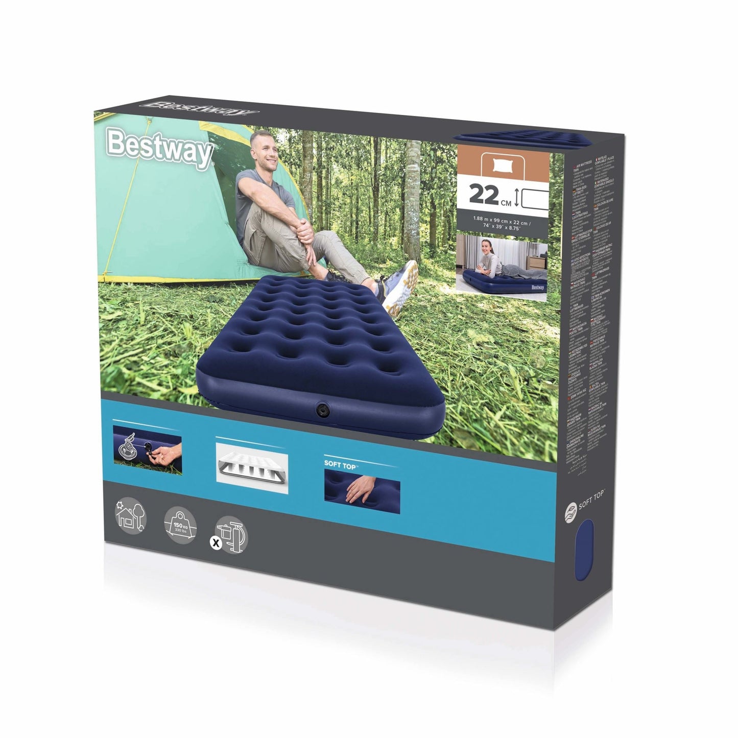 Bestway Air Mattress Twin 1.88m x 99cm x 22cm