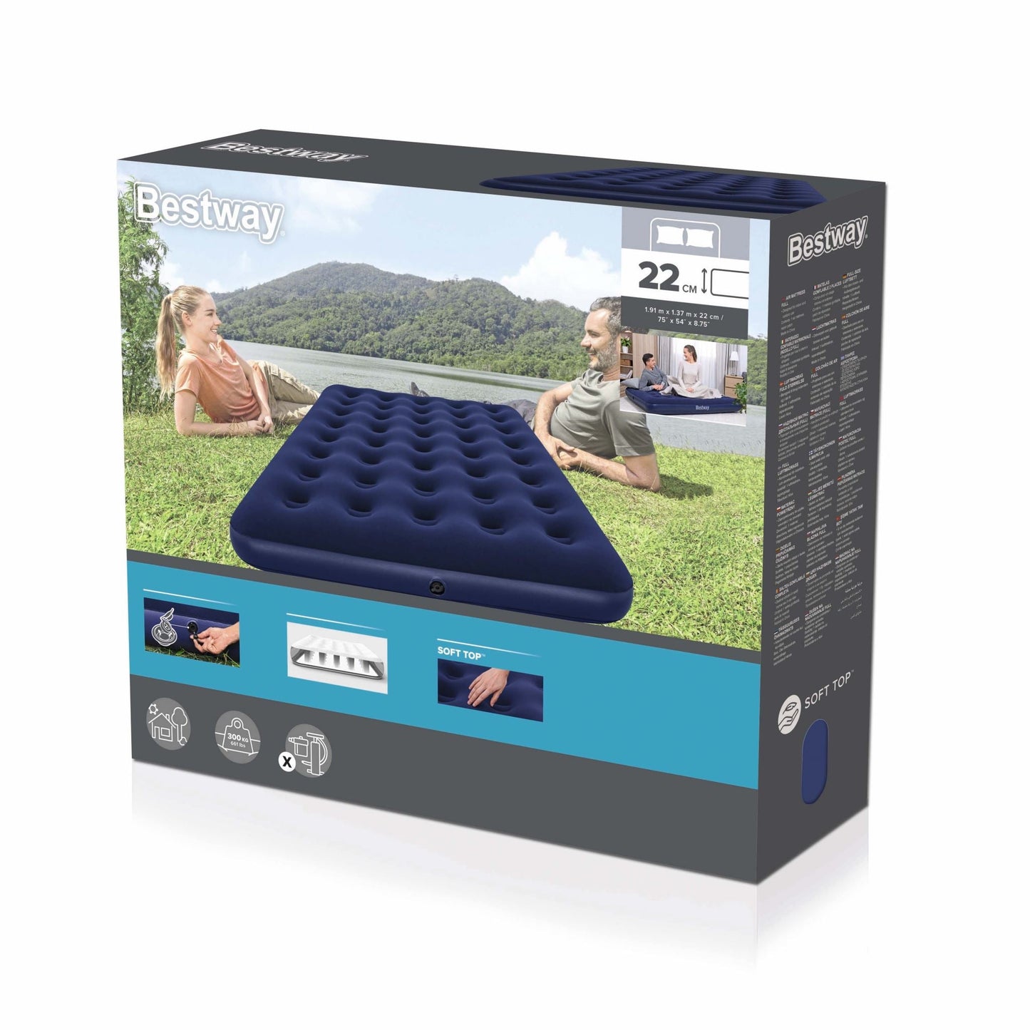 Bestway Air Bed 1.91m x 1.37m x 22cm
