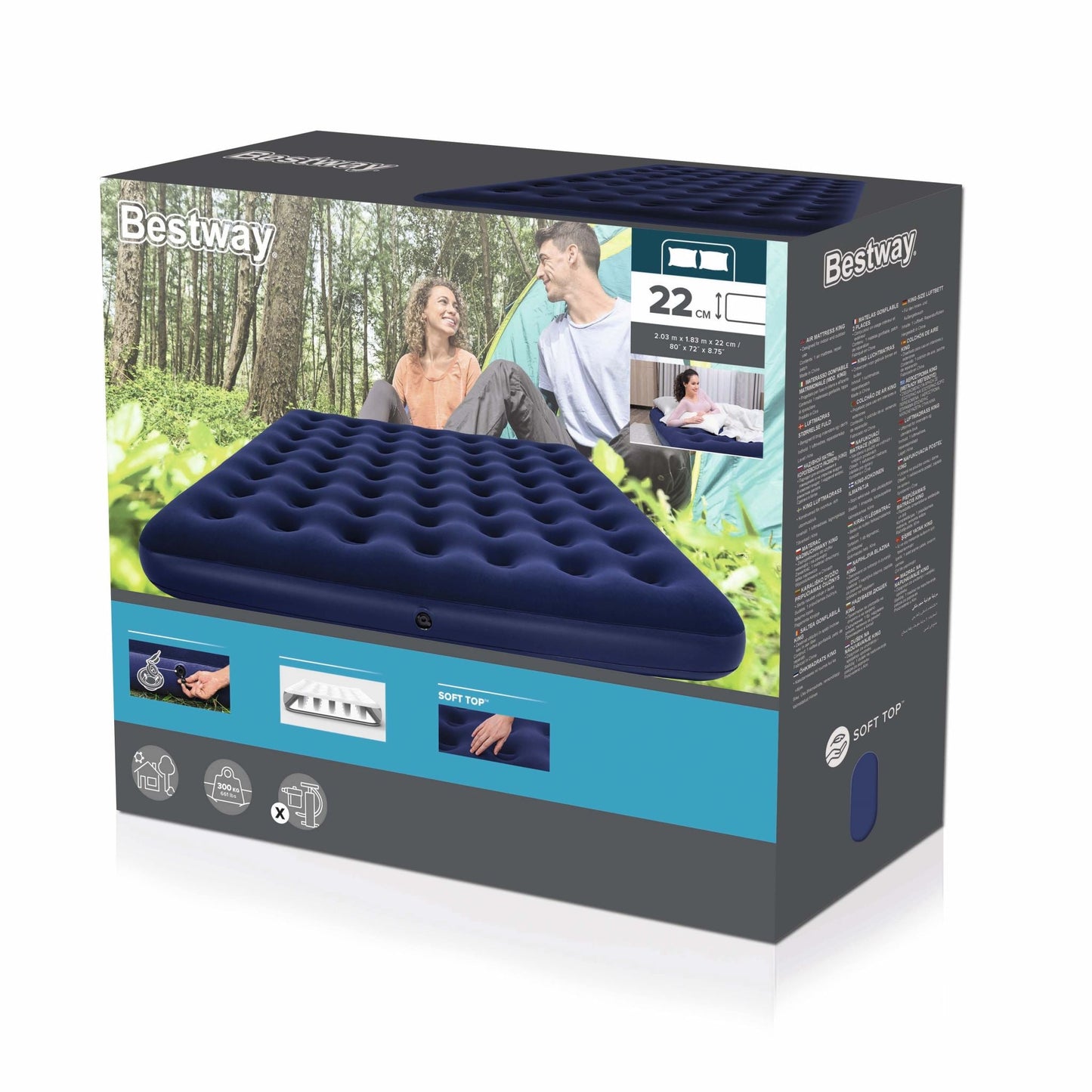 Bestway 2.03m x 1.83m x 22cm Air Mattress King