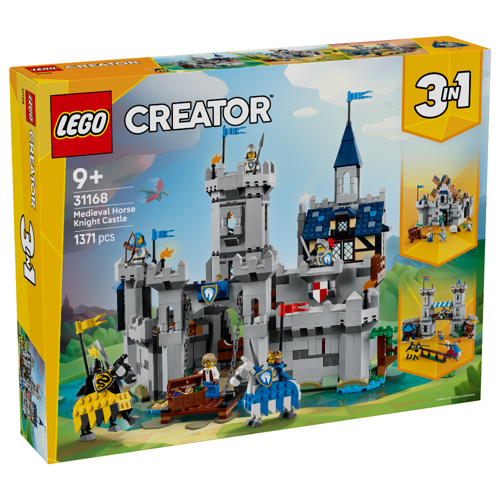 LEGO Creator Medieval Horse Knight Castle set packaging on a white background