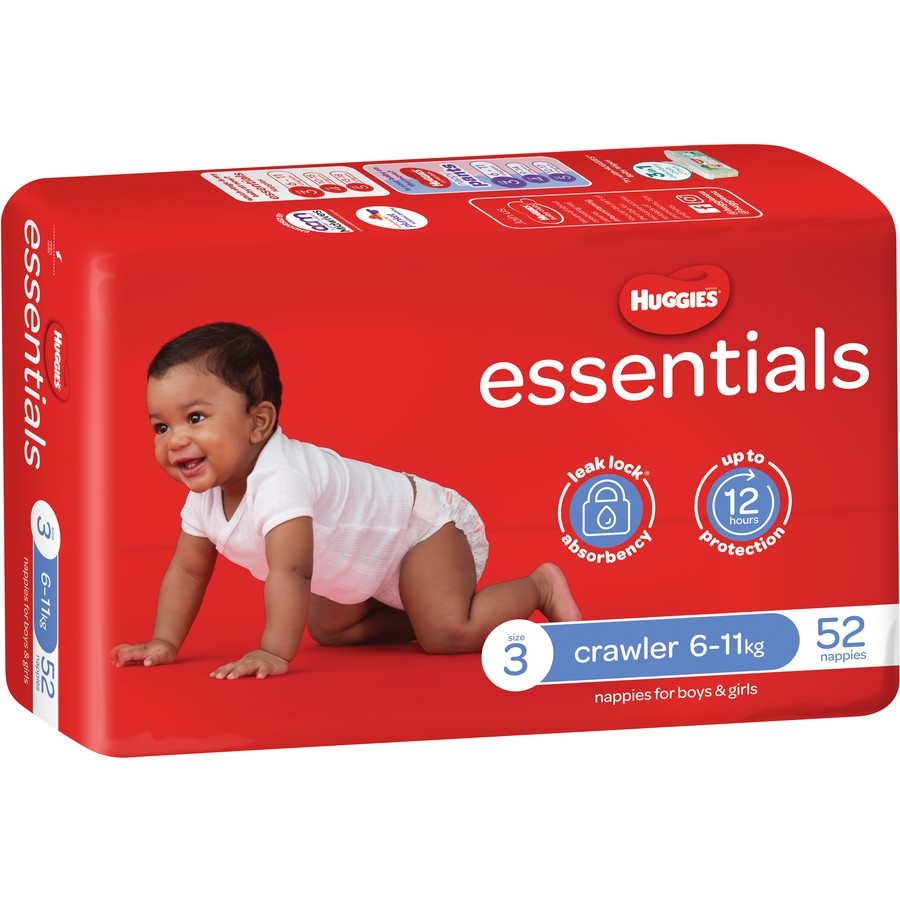Huggies Essentials Value Box - Size 3 (6-11 kg) 208 Nappies