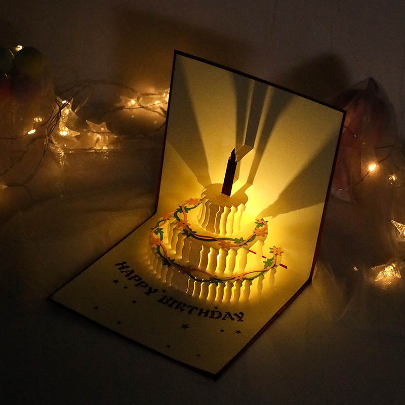 Illuminated 3D Birthday Greeting Card