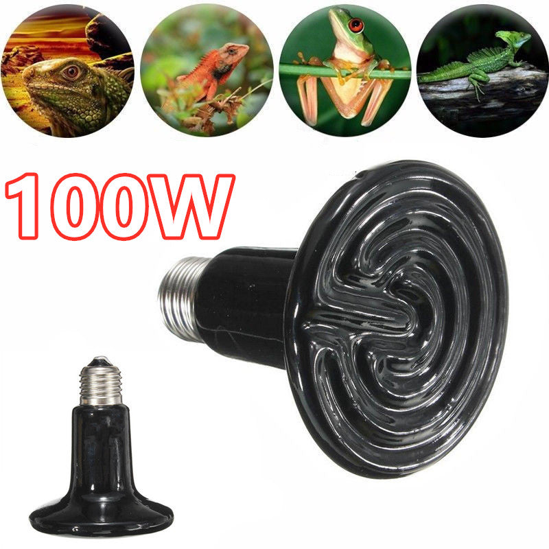 100W E27 Infrared Ceramic Heat Emitter Lamp Bulb For Reptile Pet Brooder