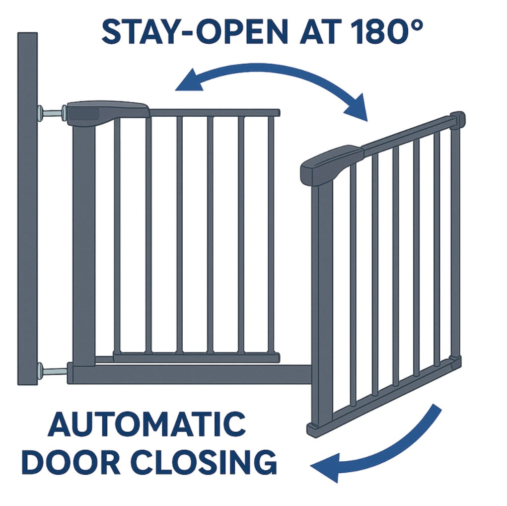 Grey Safety Gate – Secure Baby & Pet Barrier (Fits 75-84 cm Doors)