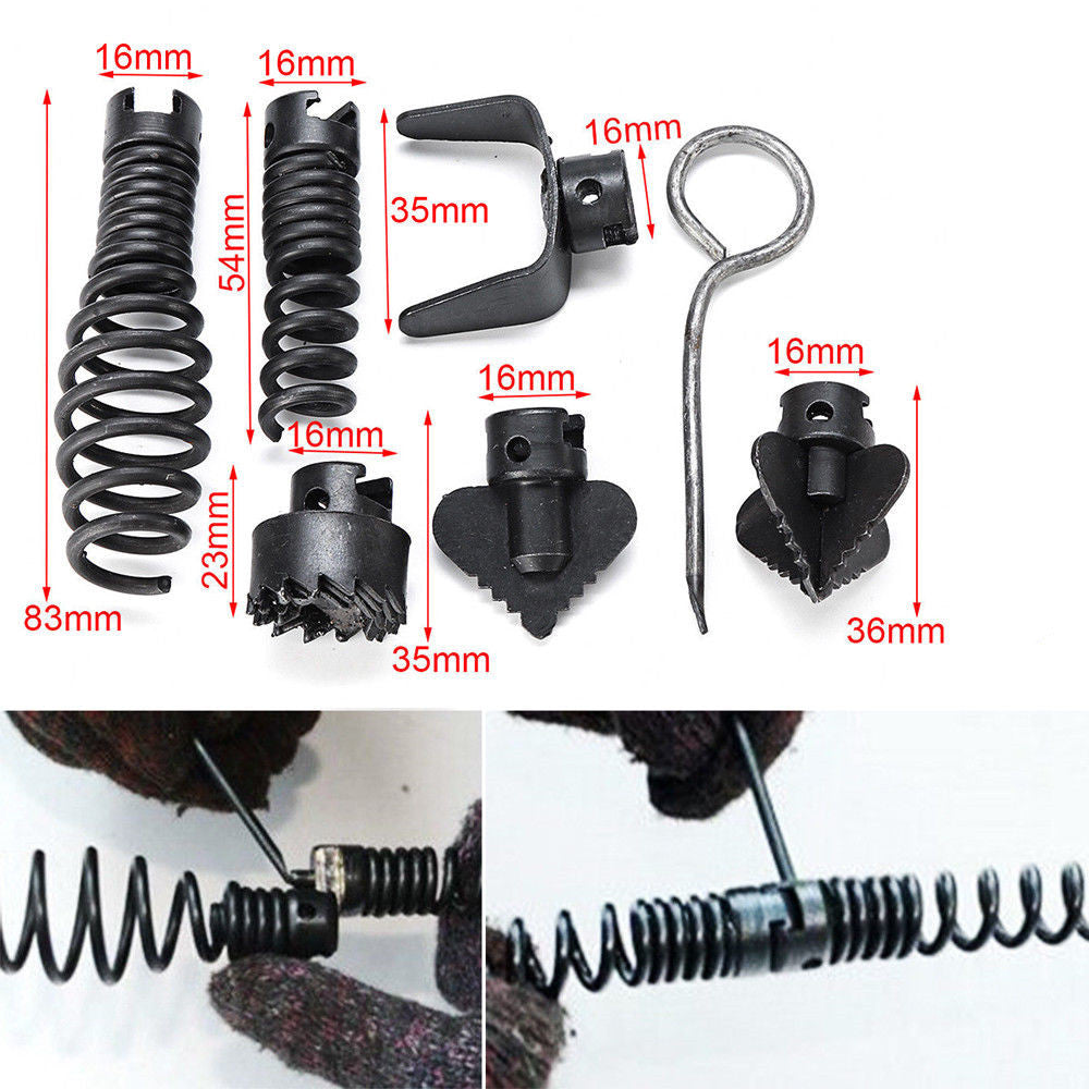 16mm Plumber Drain Pipeline Sewer Cleaner 12M Drill Bit for Snake Pipe Drill Kit - salelink.co.nz