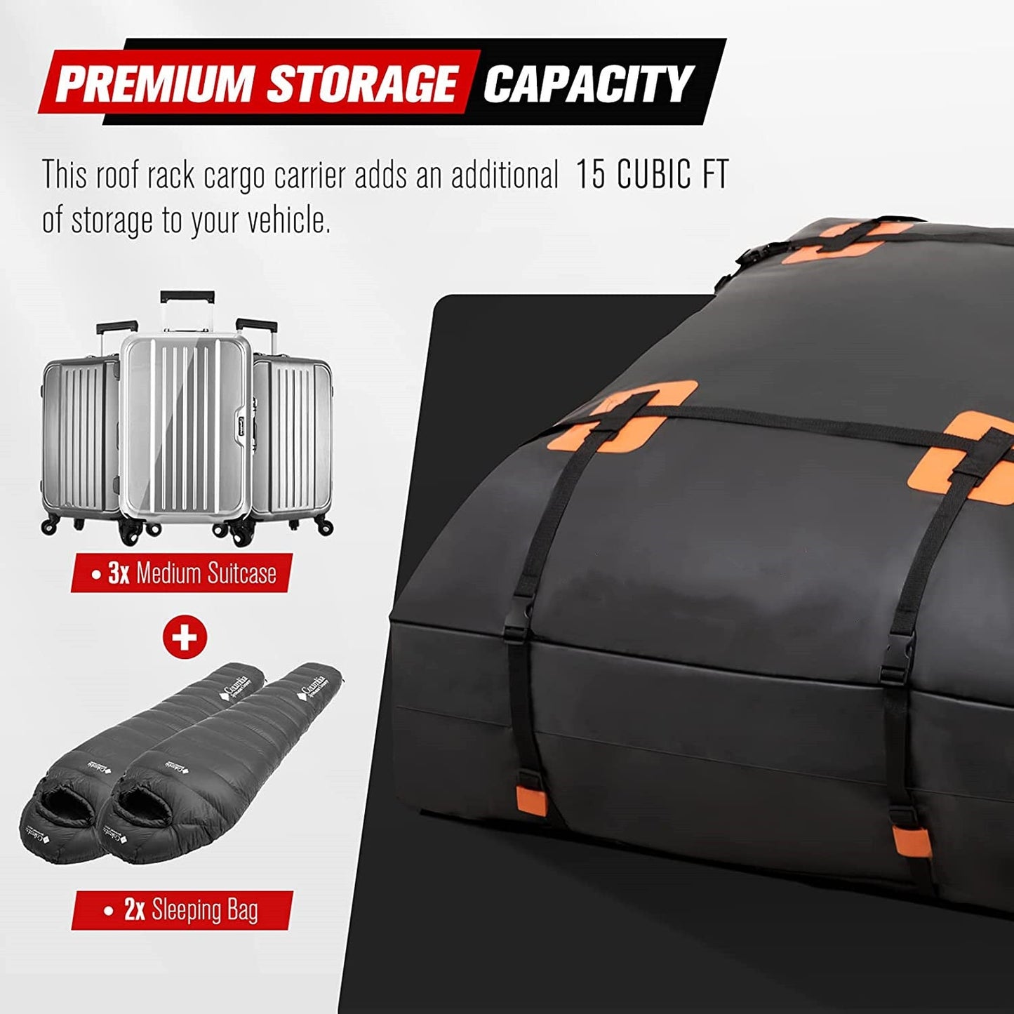 Waterproof Roof Top Rack Bag Cargo Carrier Car Luggage Storage Outdoor