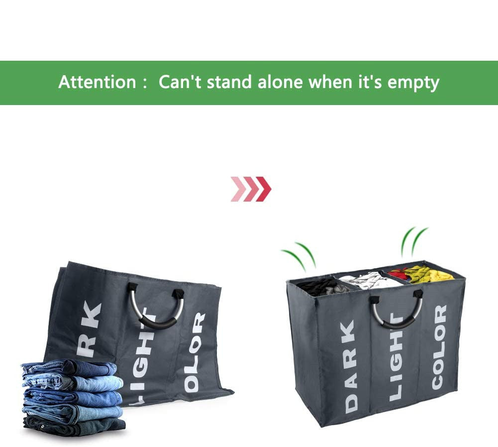 3 Sections Laundry Bag