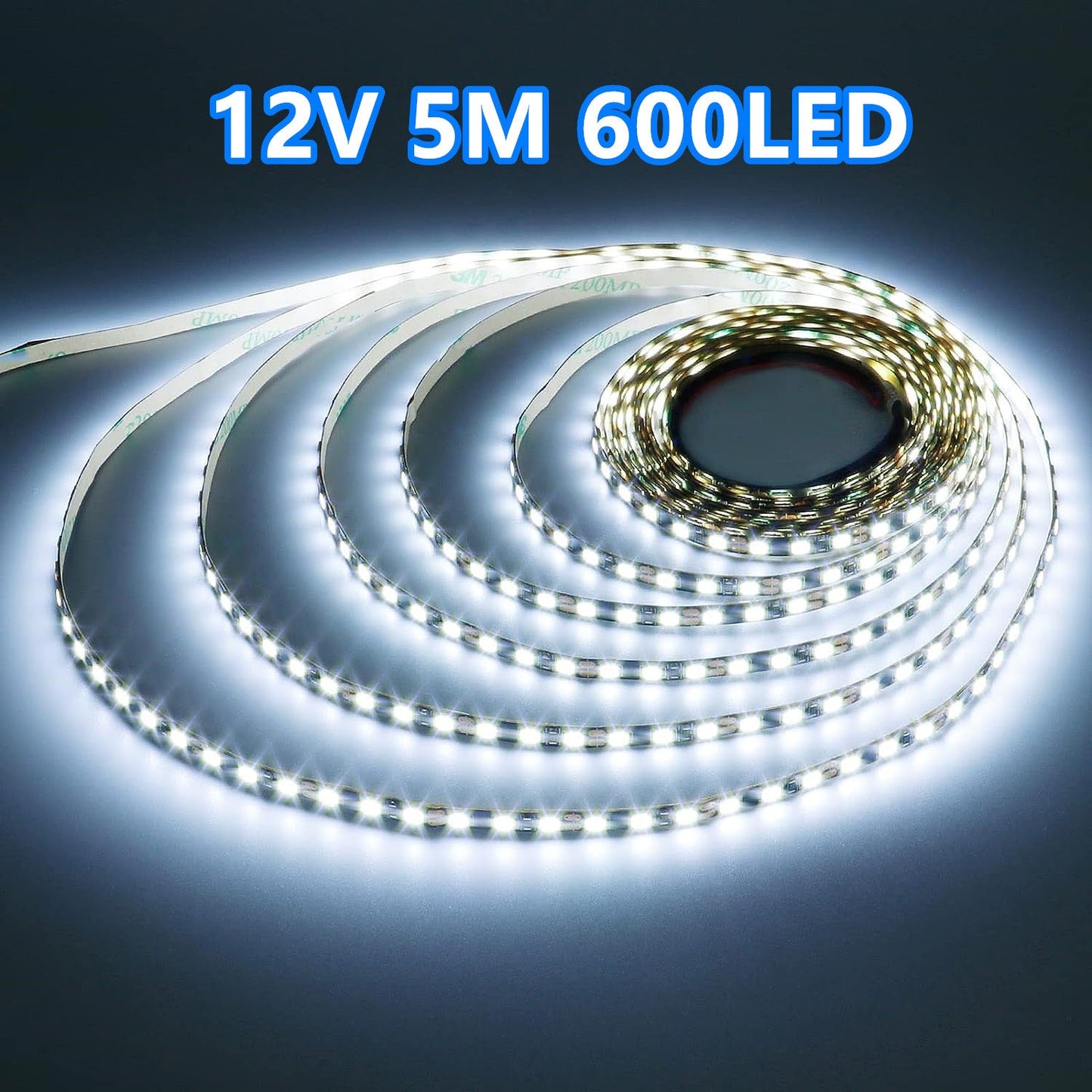 2835 12V 5M LED Strip Light Cool White 600LED - salelink.co.nz