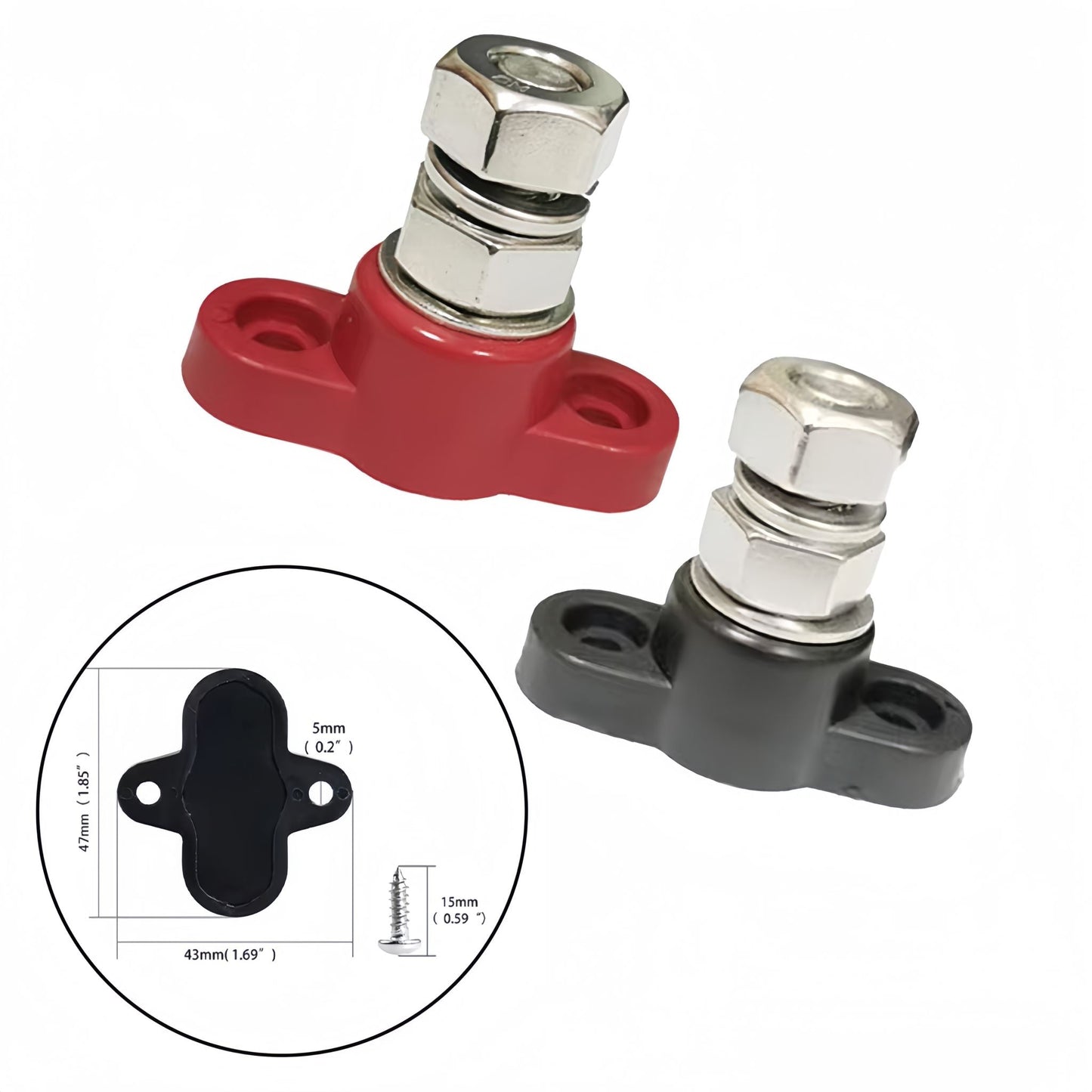 12V 3/8" Single Stud Bus Bar M10 Insulated Battery Post Junction Block