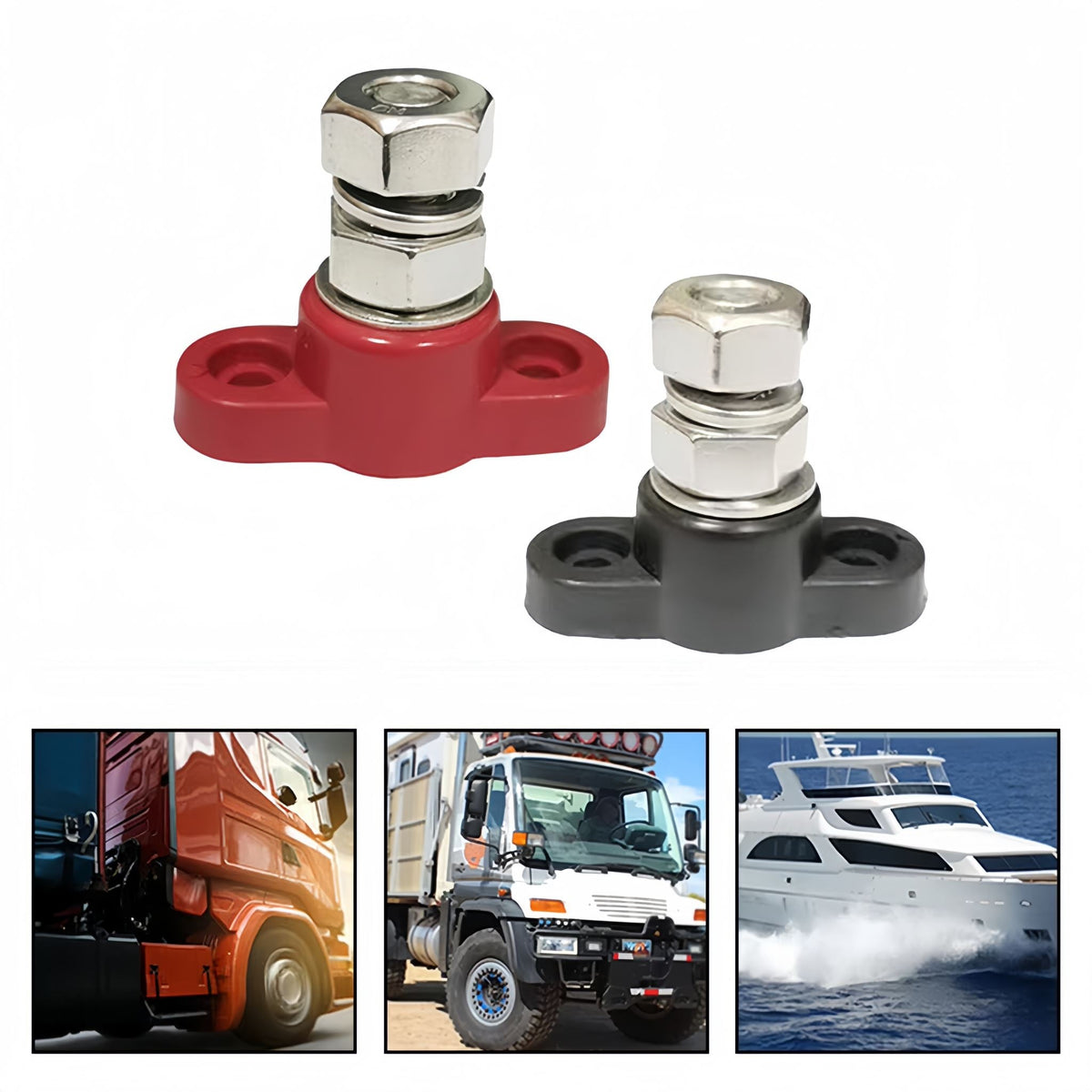 12V 3/8" Single Stud Bus Bar M10 Insulated Battery Post Junction Block