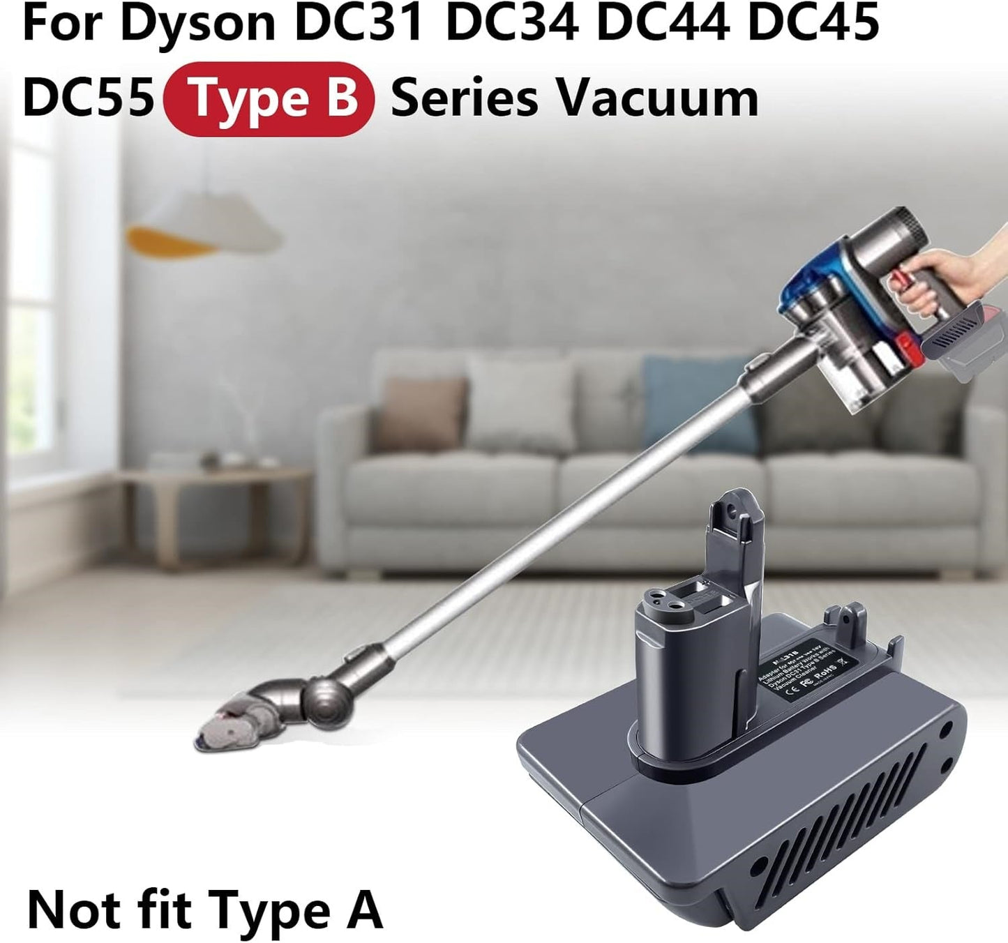 Dyson DC31 Type B Battery Adapter for Makita 18V Battery