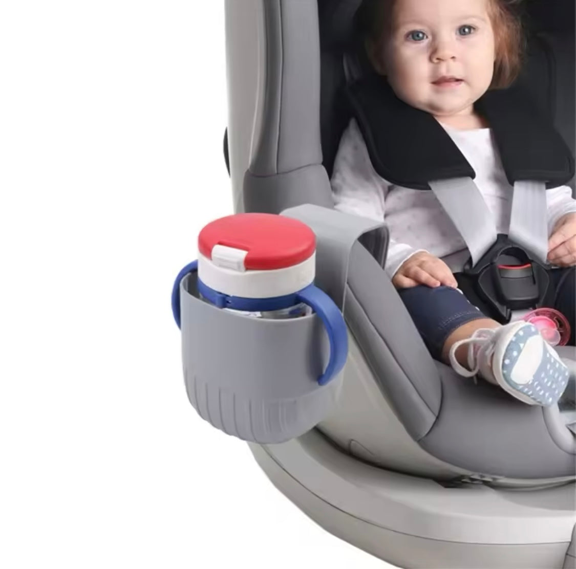Universal Clip-On Baby Bottle & Cup Holder for Car Seats, Strollers & More
