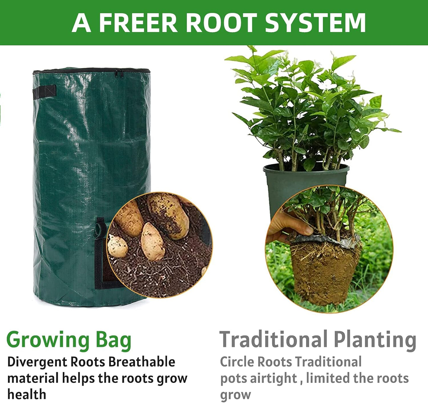 4x Reusable Compost Bin Bag 34 Gallon
