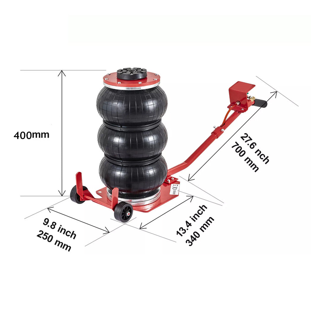6600 LBS Triple Bag Air Lift Jack Pneumatic Vehicle Car Lifting Compressed Tool