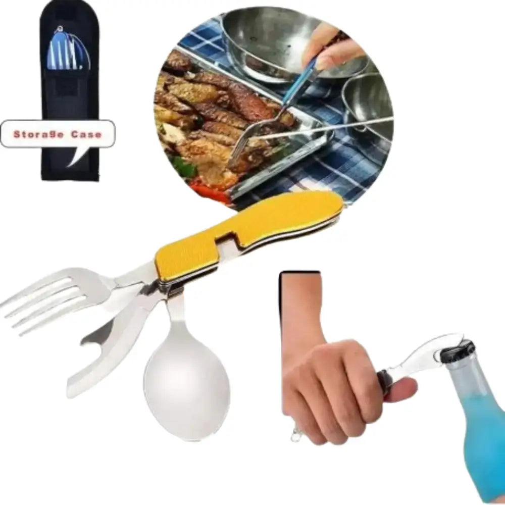 4-in-1 Folding Camping Cutlery Set