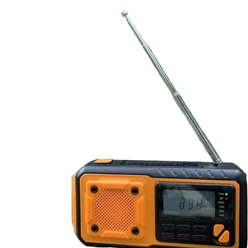 4000mAh Emergency Solar Radio with Hand Crank, Flashlight & Phone Charger