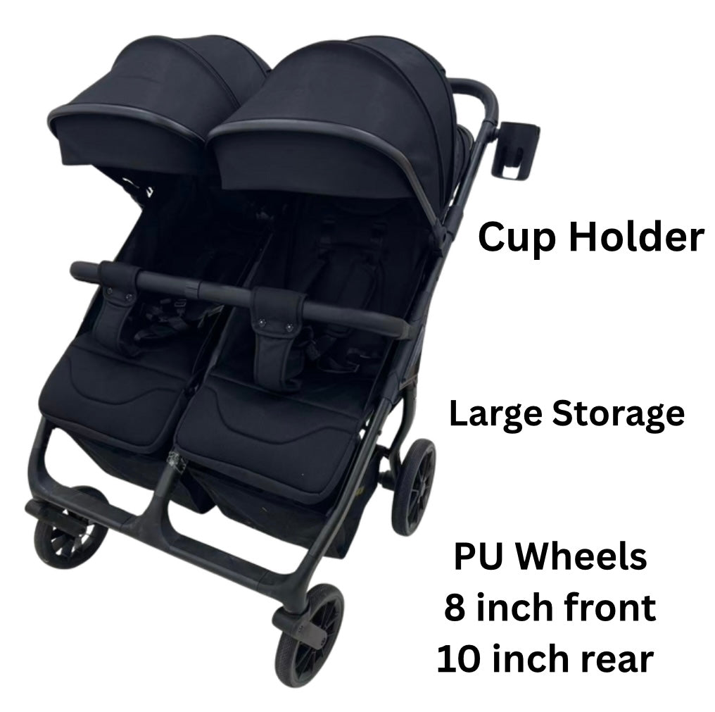 TrekTwo – Ultimate Side-by-Side Double Stroller with Cup Holder