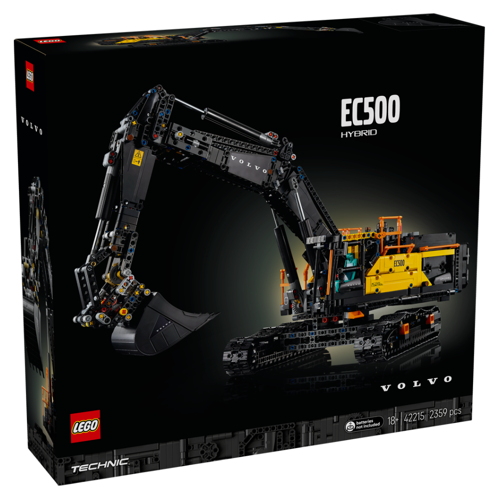 LEGO Technic: Volvo EC500 Hybrid Excavator set packaging on a black background