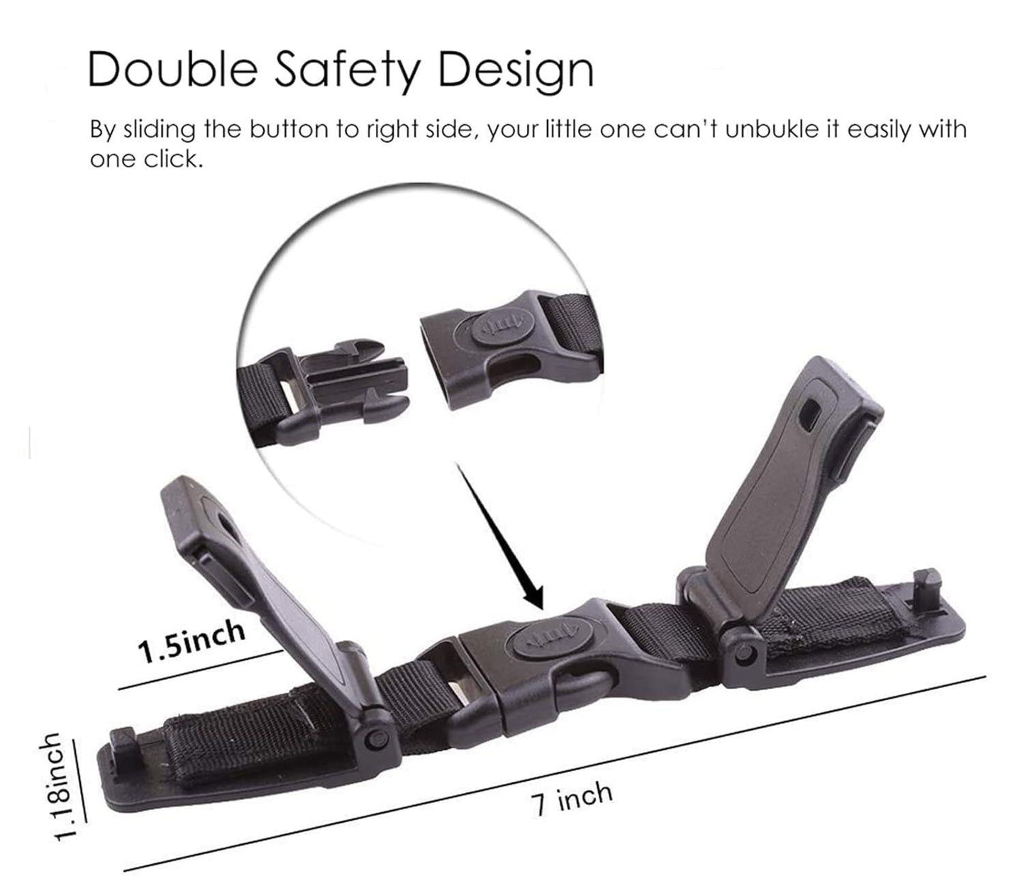 Universal Chest Clip Safety Harness Buckle for Baby Car Seats, Strollers & High Chairs