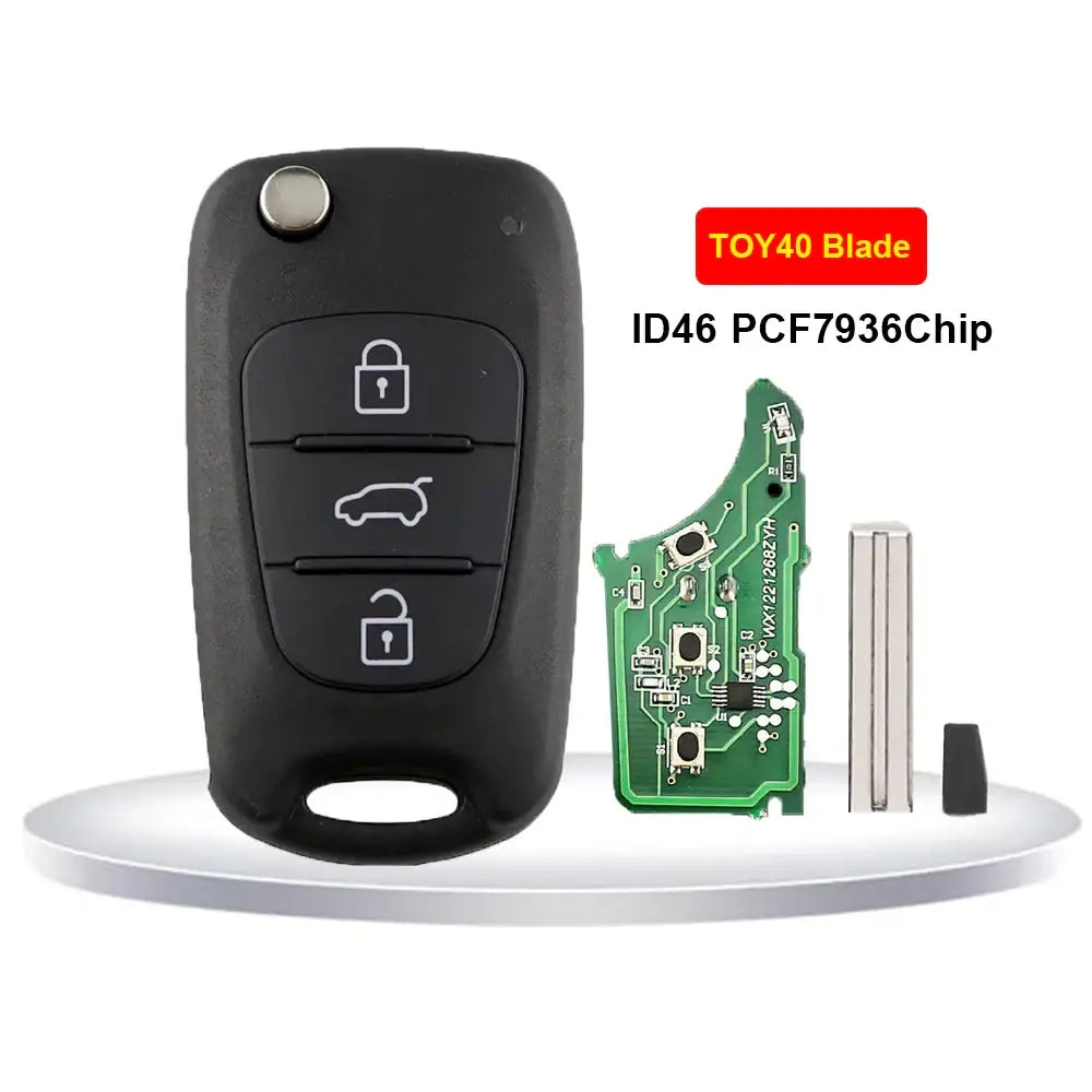 433MHz ID46 Remote Car Key for Hyundai i30, ix35, Elantra & Kia Sportage, Rio, Cerato