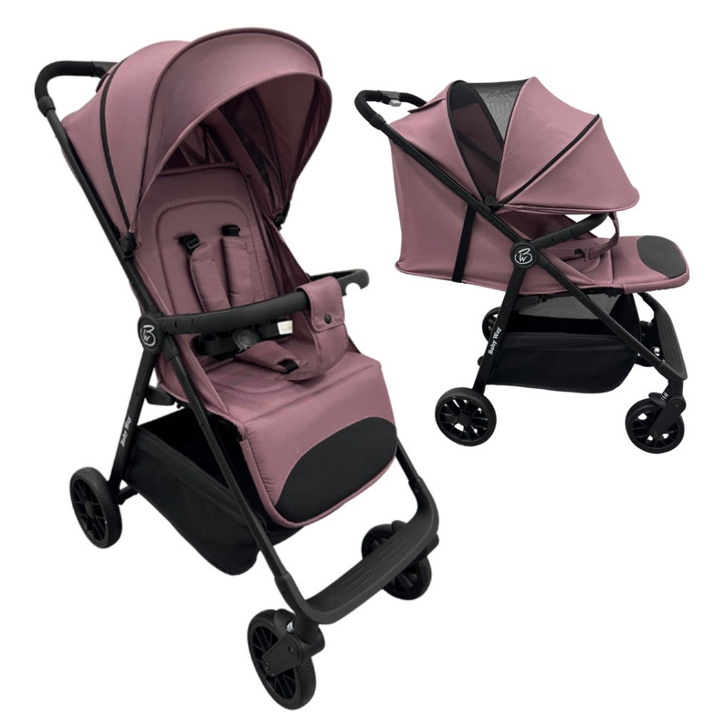 Roam Compact Travel-Friendly Stroller with Extended Canopy - PINK