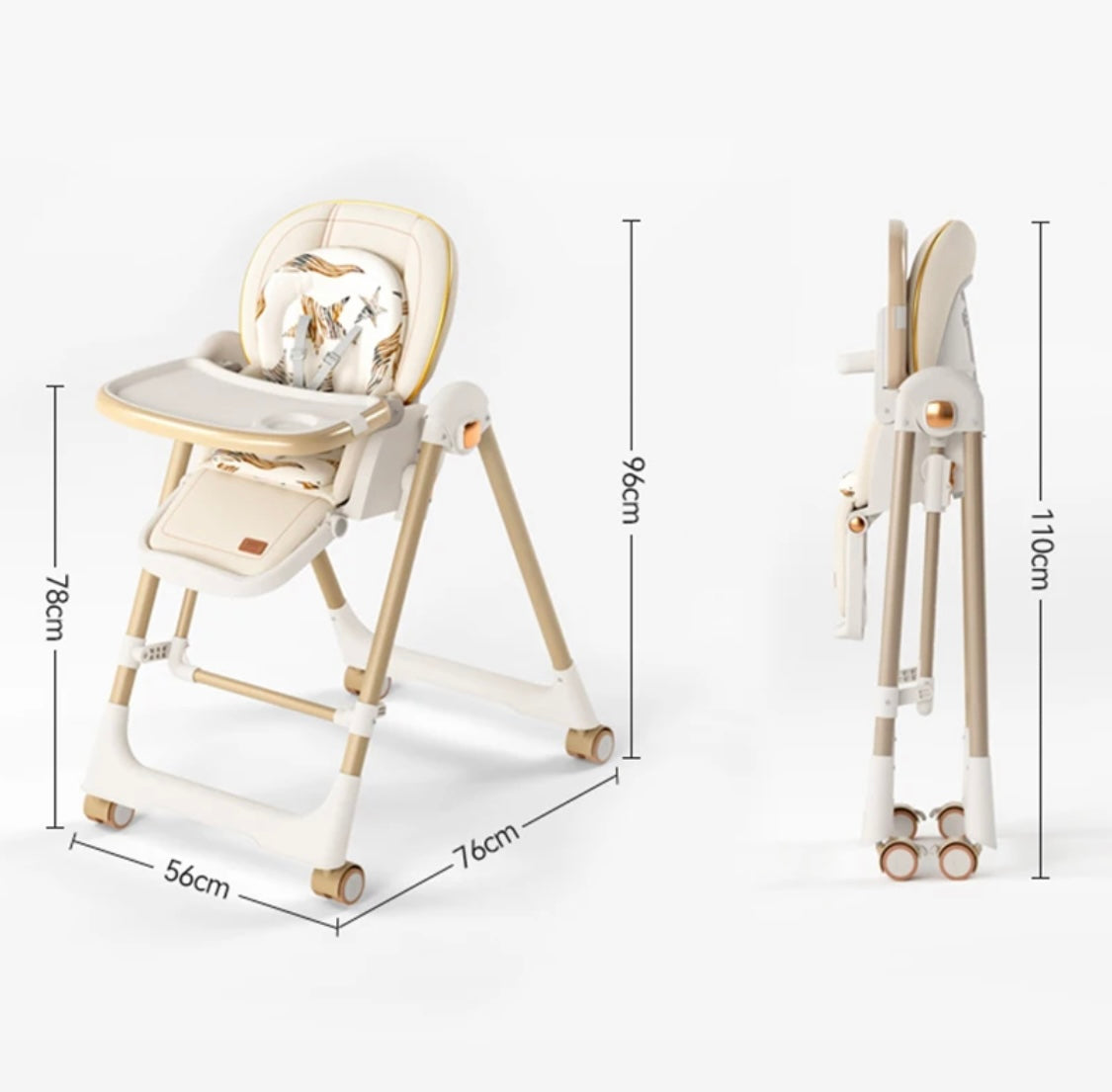 Jupiter Grey 2-in-1 Baby High Chair & Swing