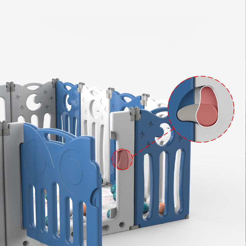 12+2 folding baby playpen Blue