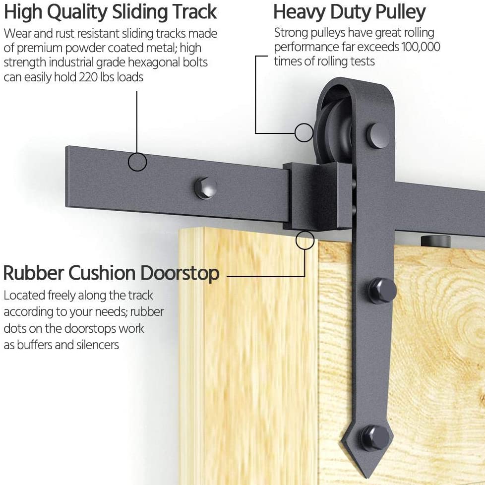 12FT/366cm Barn Door Hardware Kit