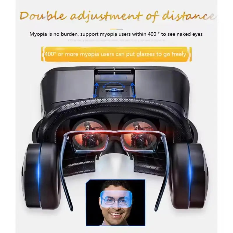 4K VR Headset with Rocker – 3D Virtual Reality Glasses