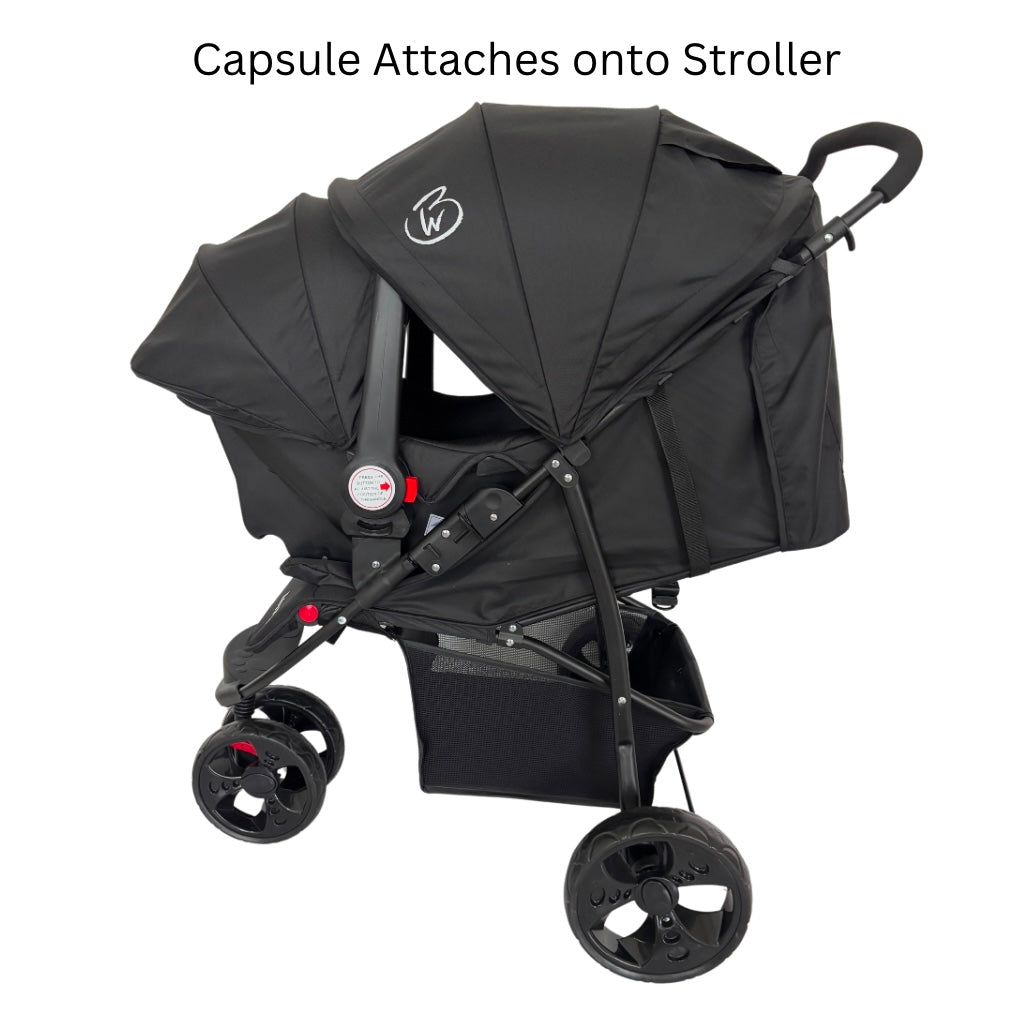Explorer 3-Wheeler Stroller & Capsule Travel System with Food Tray and Liner