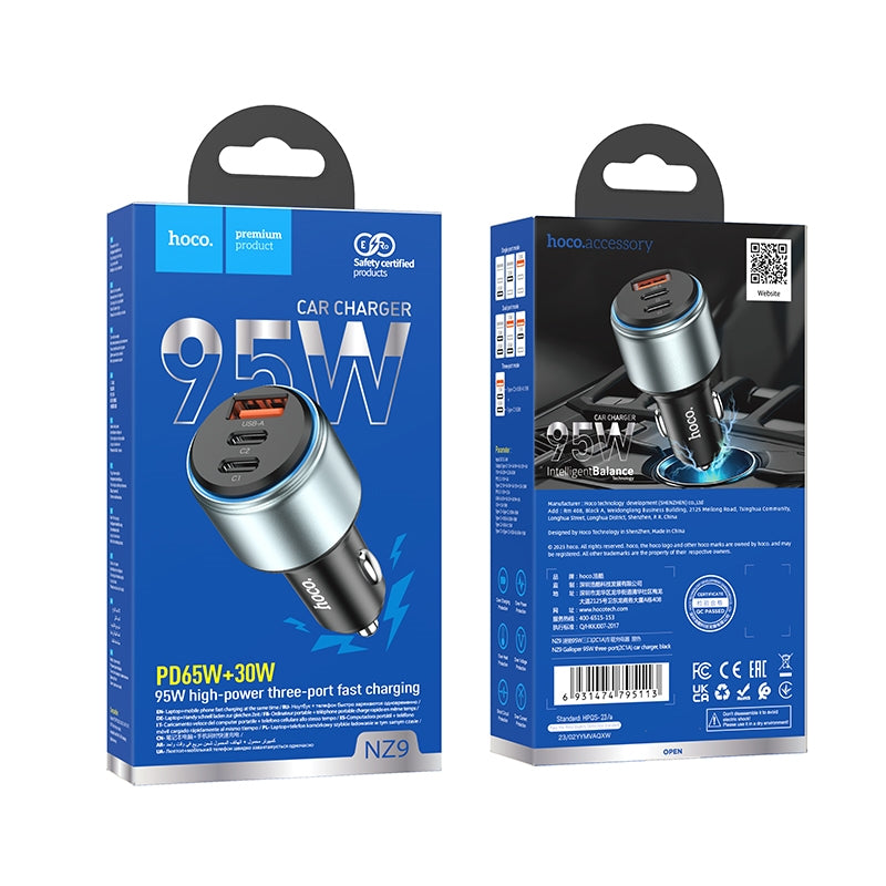 95w Car Charger USB Type-C Adapter for Apple Android