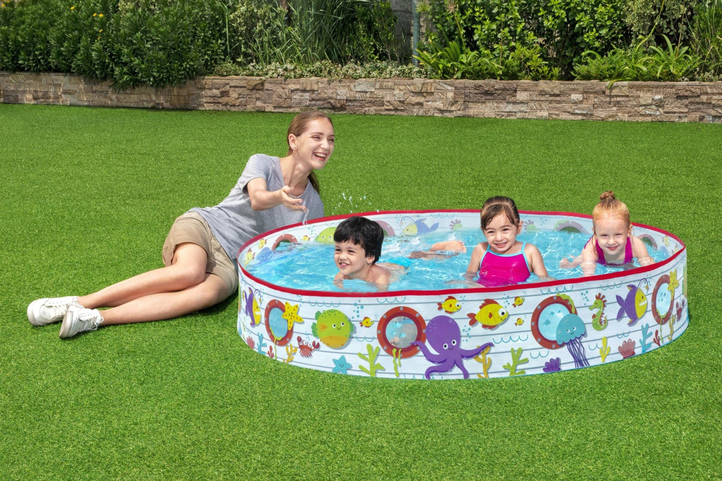 Bestway 1.52m x 25cm Kids Above Ground Pool Under-The-Sea Design