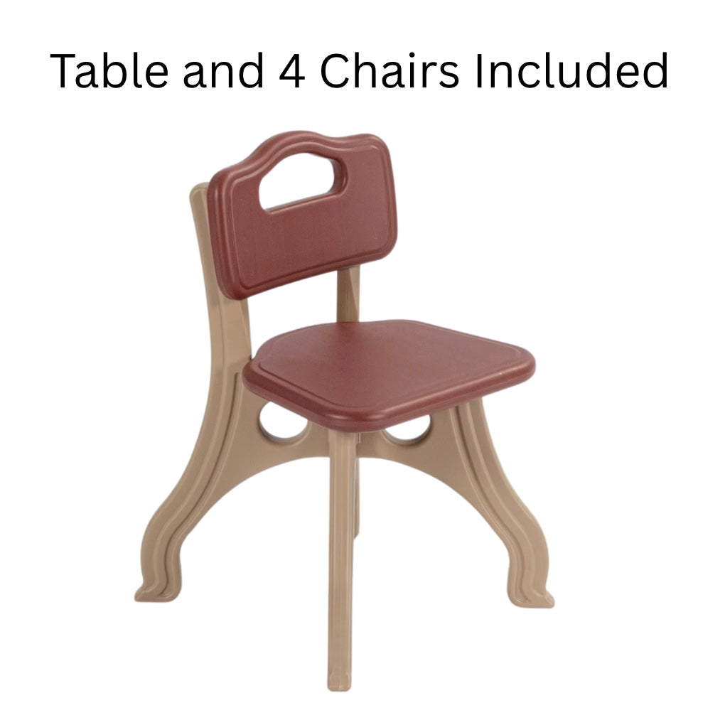 Kids’ Play & Activity Table Set – Table + 4 Chairs | Game Board and Storage
