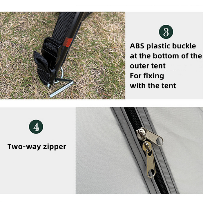 Silver Coated Tent Camping Tent 430x305x203cm - Green