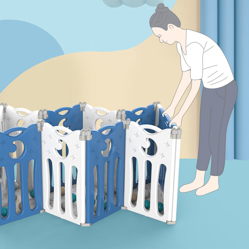 12+2 folding baby playpen Blue