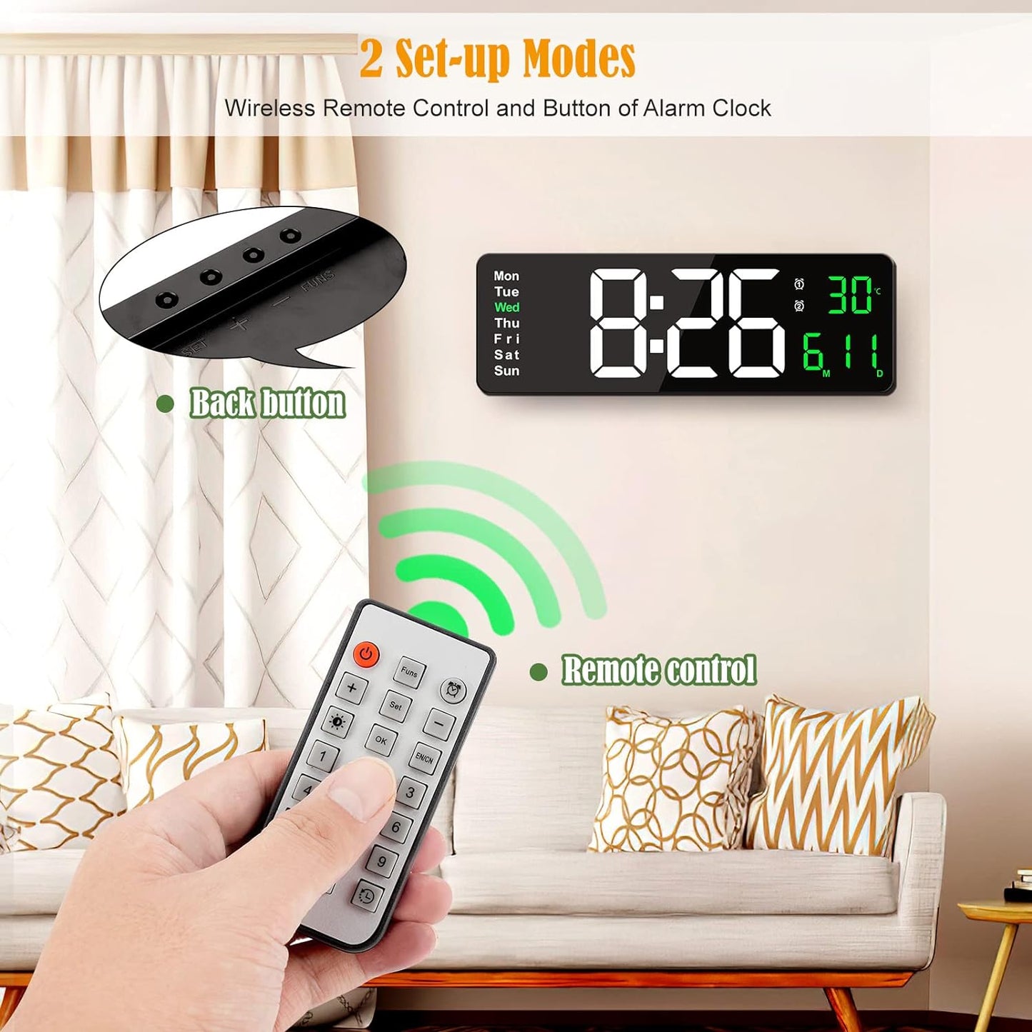 Large Digital Wall Clock