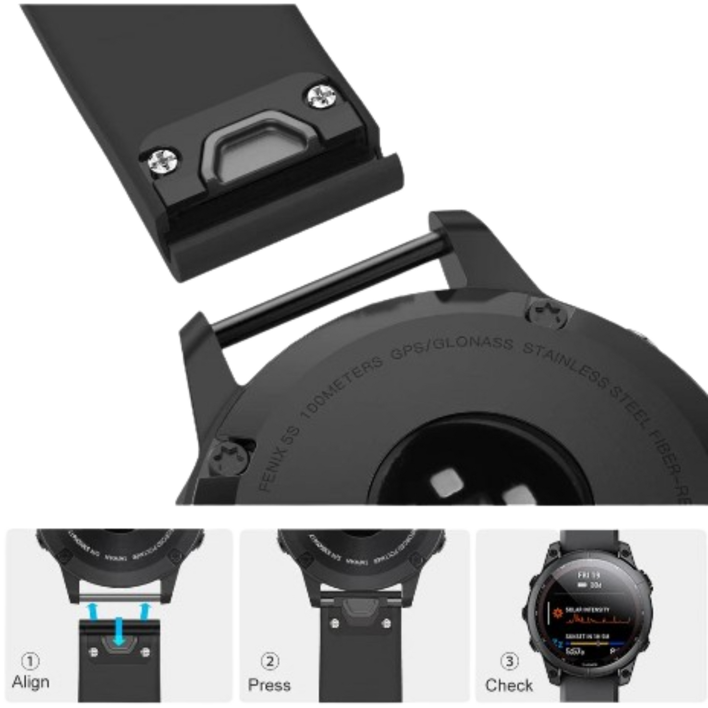 QuickFit Silicone Strap for the Garmin Epix Pro (47mm) (available in 12 colours)