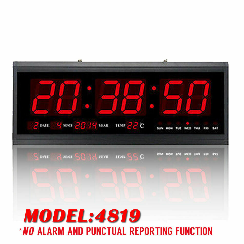 48cm Large Big Jumbo LED Wall Desk Clock Display With Calendar Temperature