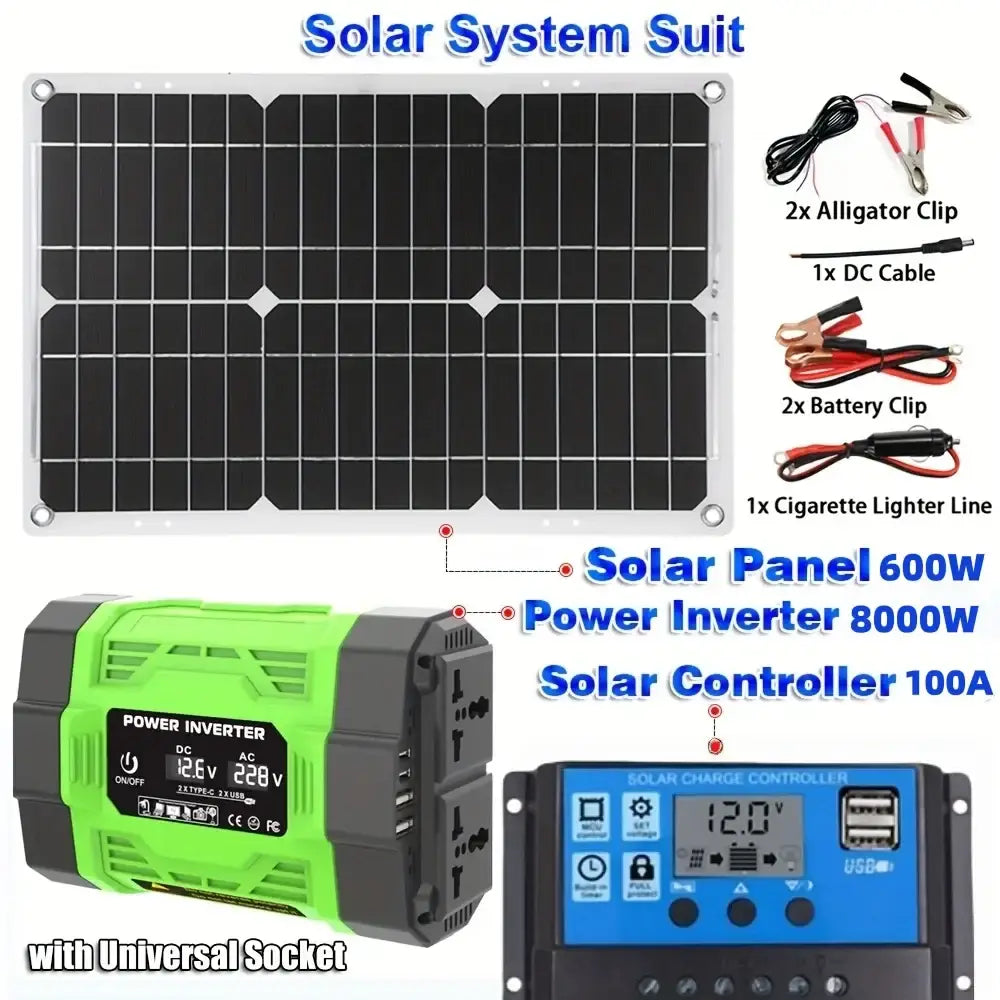 600W Home Backup Solar Kit 2000W Inverter