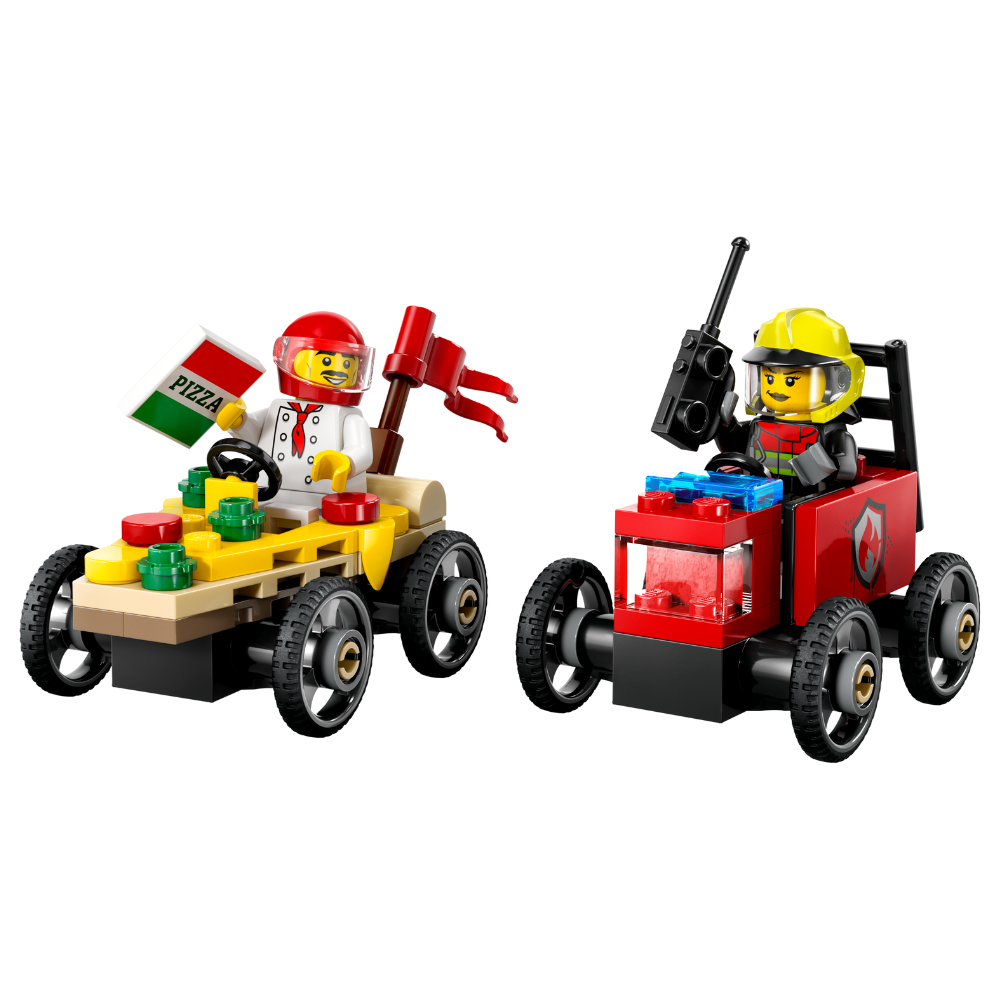 LEGO CITY: Pizza vs. Fire Truck Race Car Pack (60458)