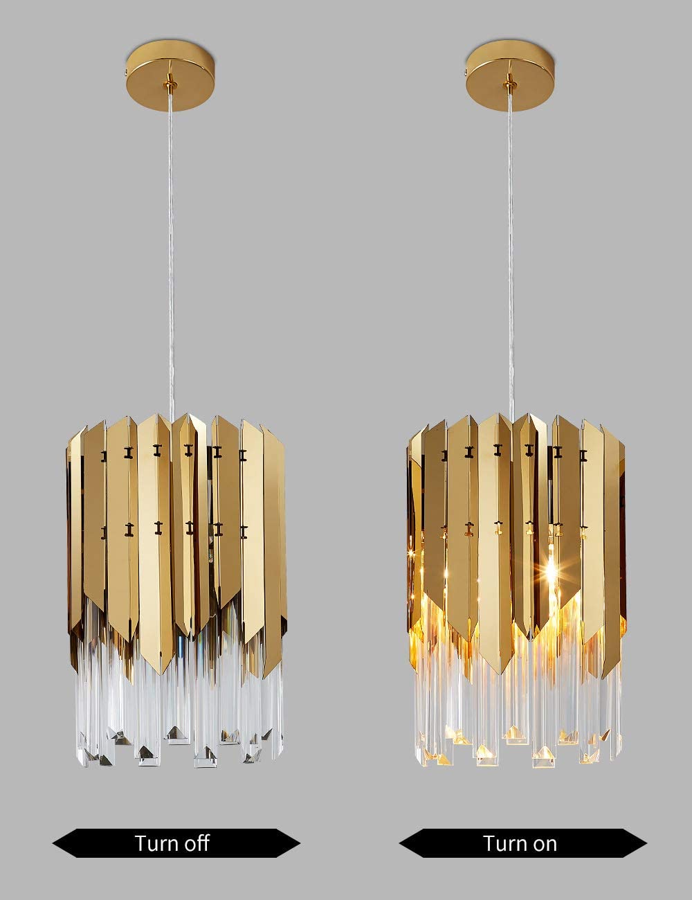 Modern Crystal Pendant Light Gold - salelink.co.nz
