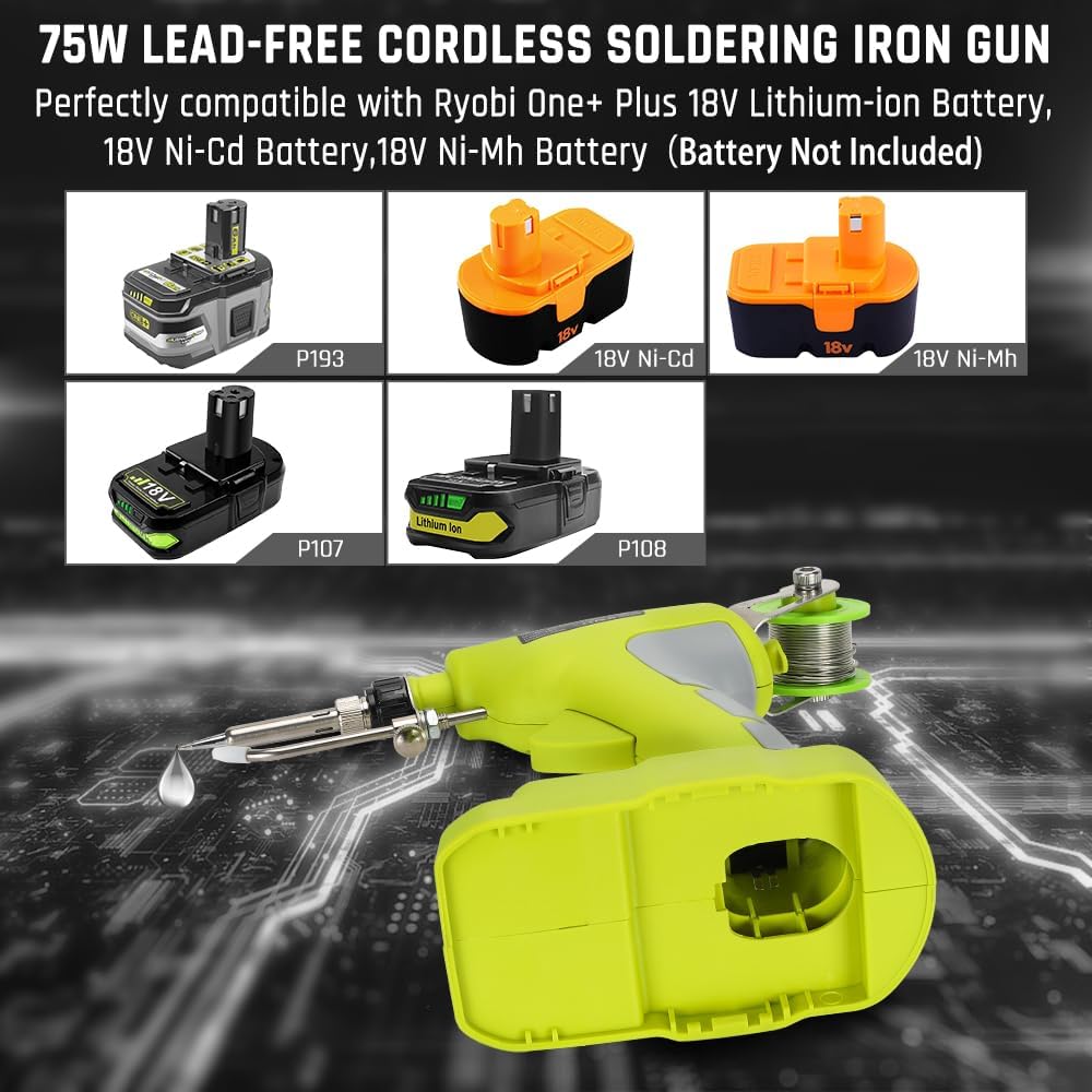 Soldering Welding Welder Iron for Ryobi 18V Battery
