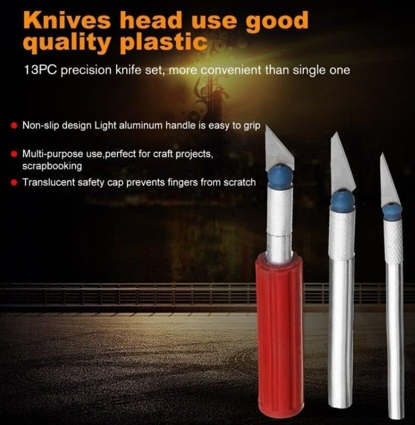 13pcs Hobby Knife Blade Craft Cutter Knife Set With Case Precision knife set