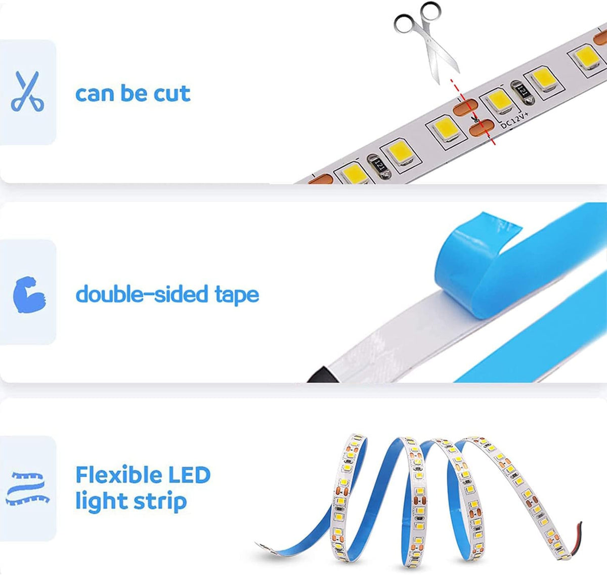 2835 24V 5M LED Strip Light Cool White 120LED/M