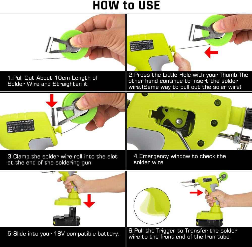 Soldering Welding Welder Iron for Ryobi 18V Battery