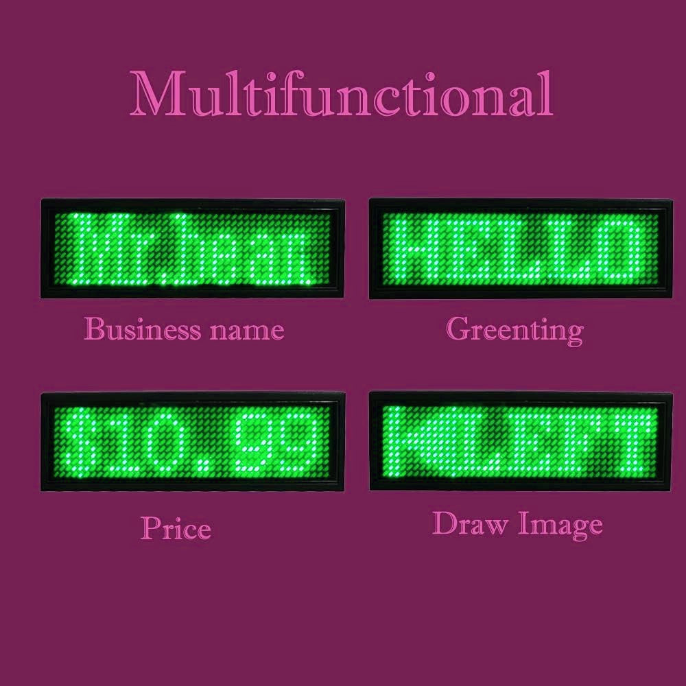 LED Name Badge Tag - Green