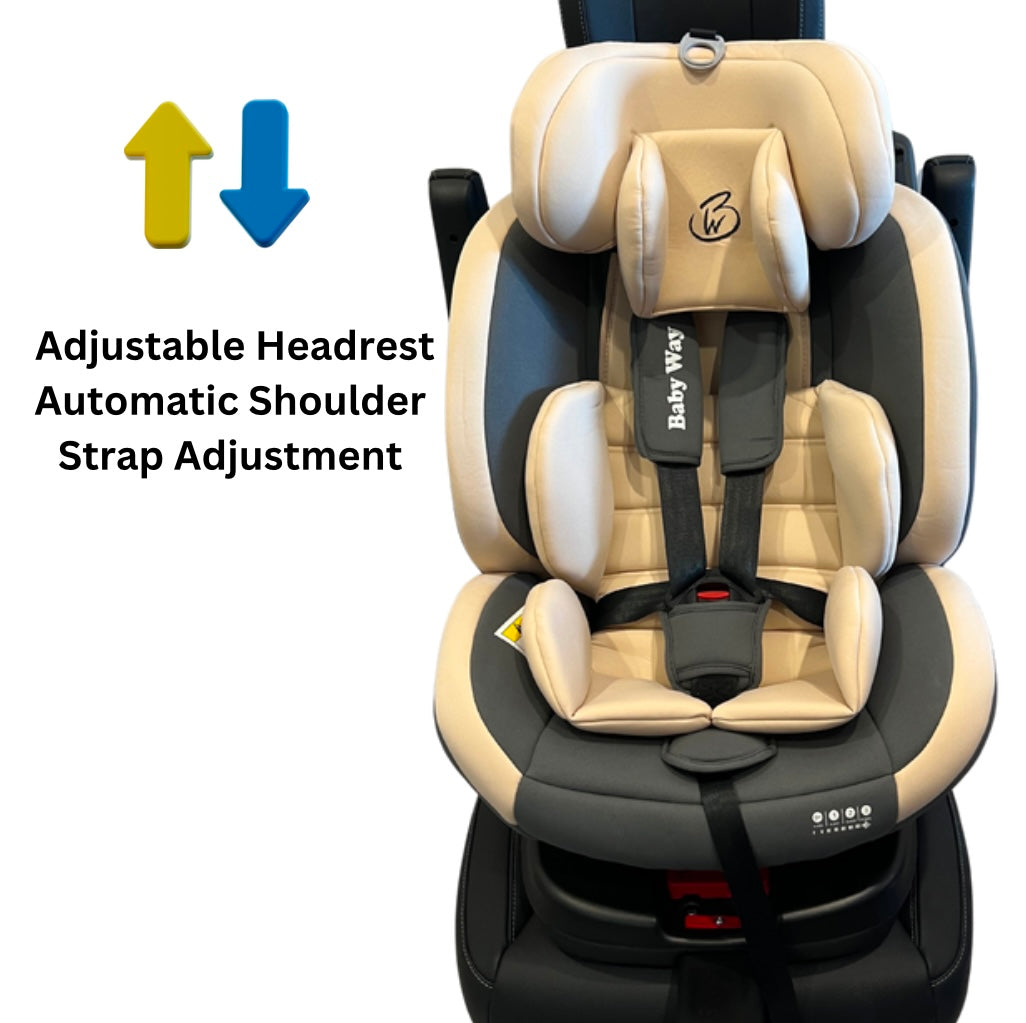 SafeHalo 360 Rotating and Convertible Car Seat with ISOFIX for All Ages - KHAKI