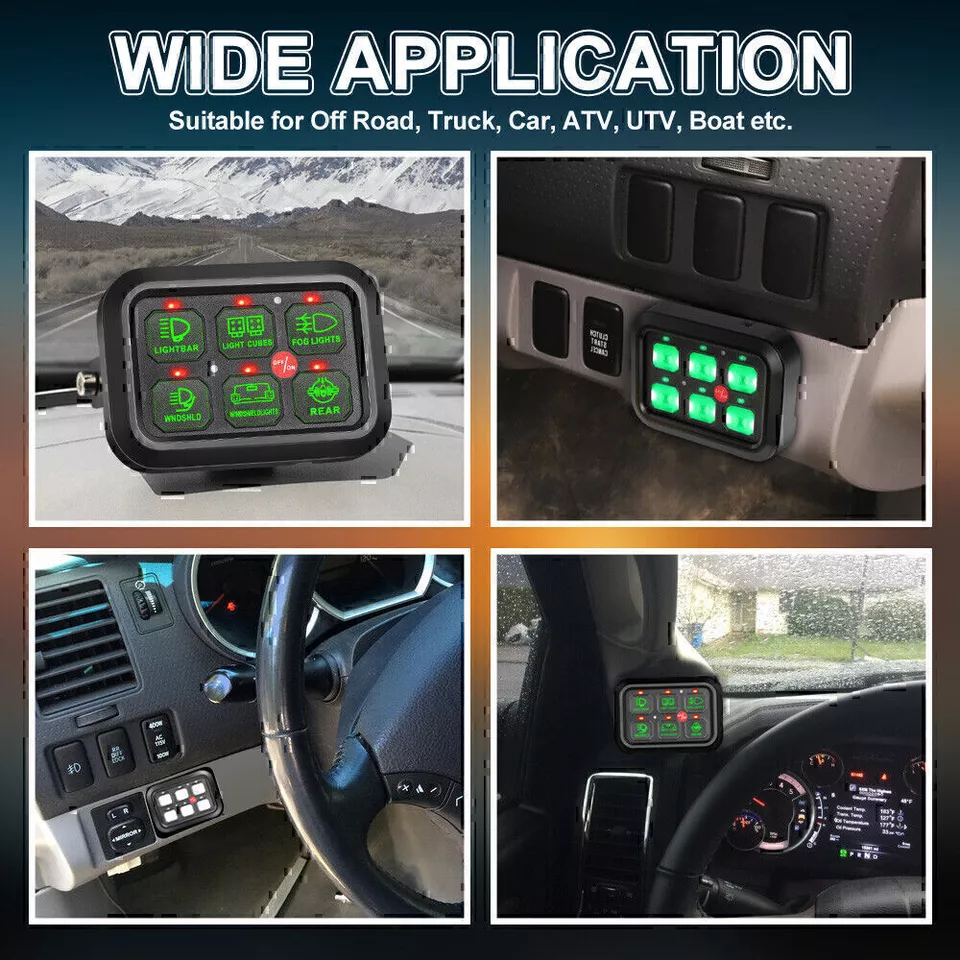 6 Gang Rocker Switch Panel
