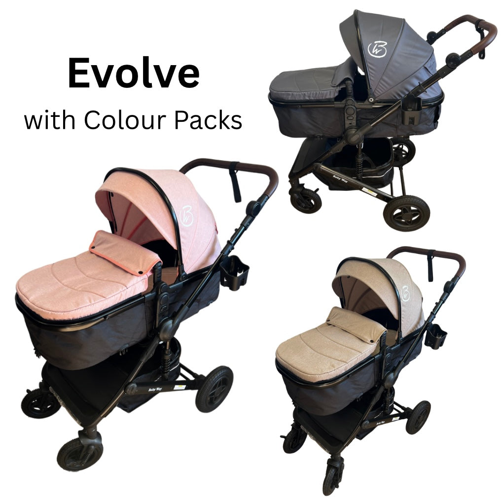Preorder - Evolve 3 in 1 Stroller + Bassinet + i-Size Capsule Travel System with Sunshade Sets and Mattress + Colour Options